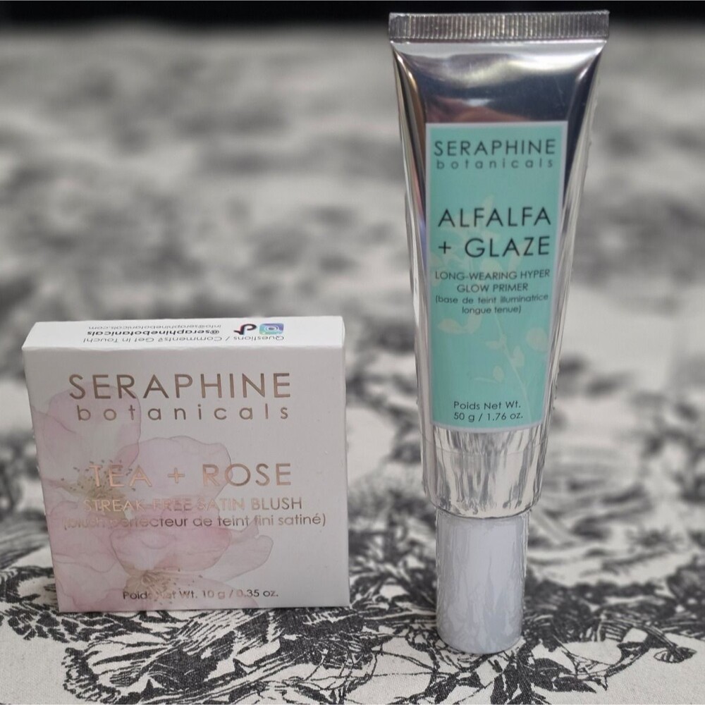 Seraphine Botanicals Alfalfa + Glaze -Hyper Glow Primer & Tea + Rose Satin Blush
